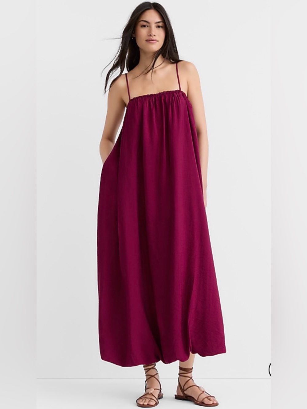 Loft Strappy Bubble Midi Pocket Dress